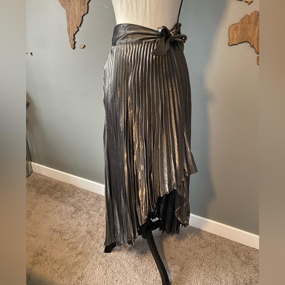 Silver/Gold Pleated Wrap Skirt